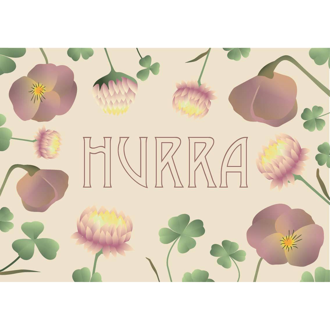 Vissevasse Hurra Flower Bouquet Anledningskort, 10,5x15cm