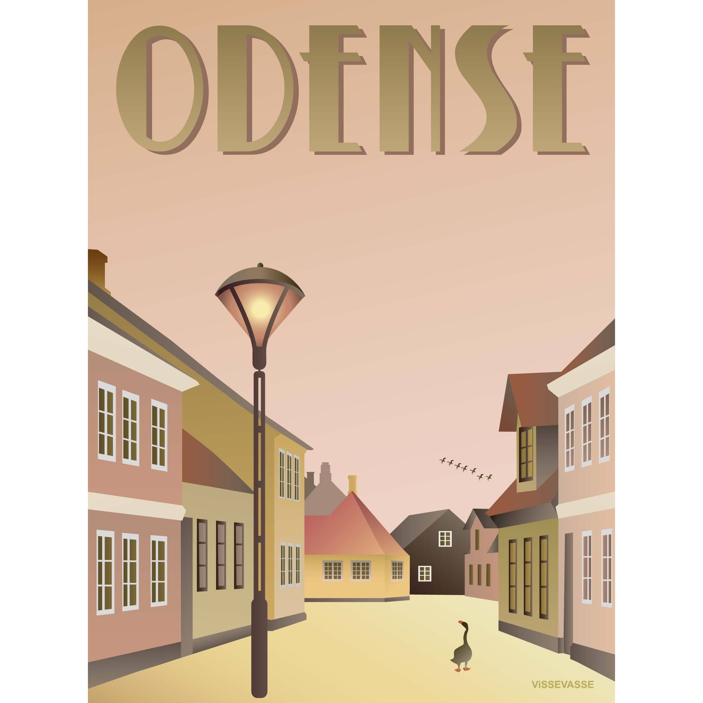 Vissevasse Odense Duckling Poster, 15x21 cm