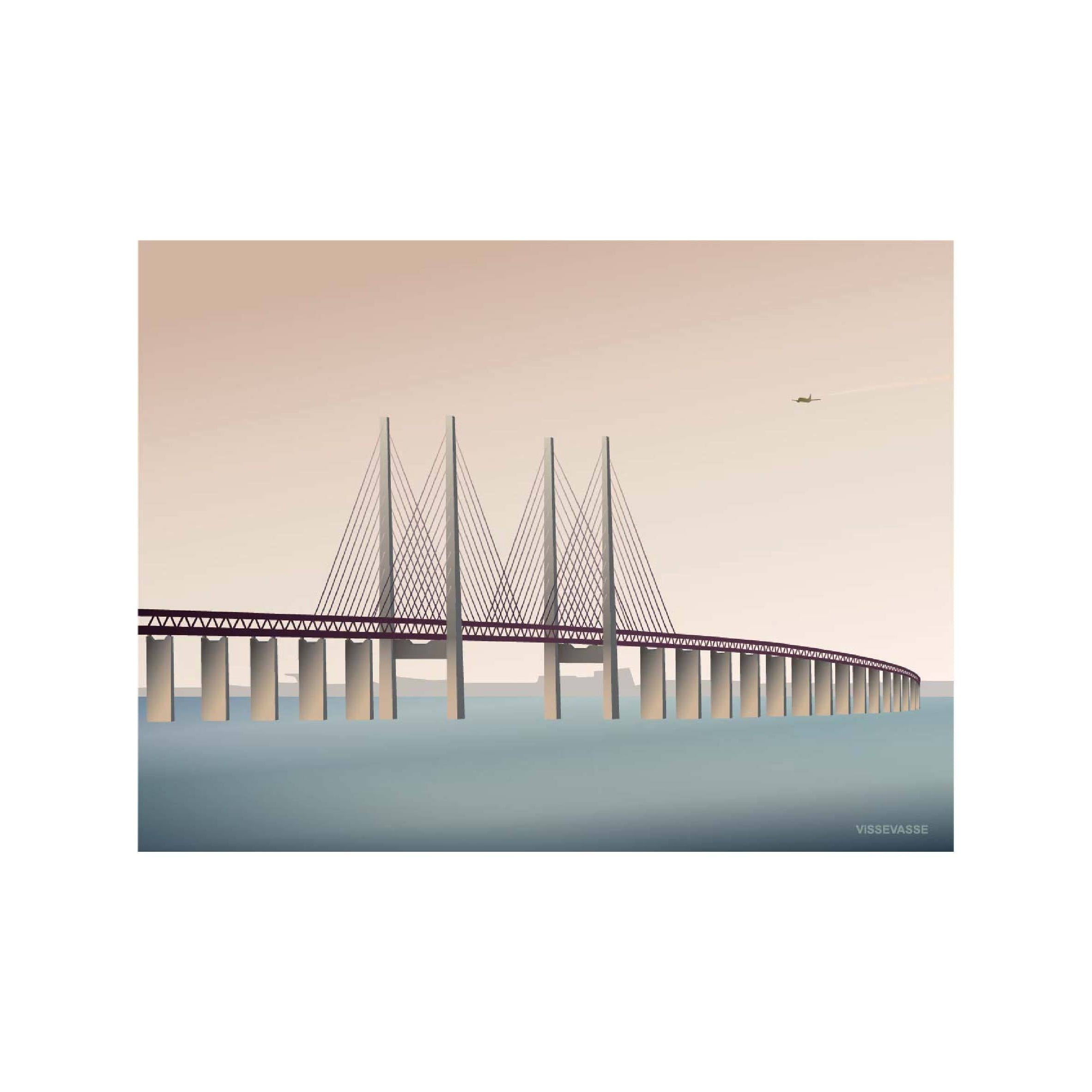 Vissevasse Øresund bridge plakat, 15x21 cm