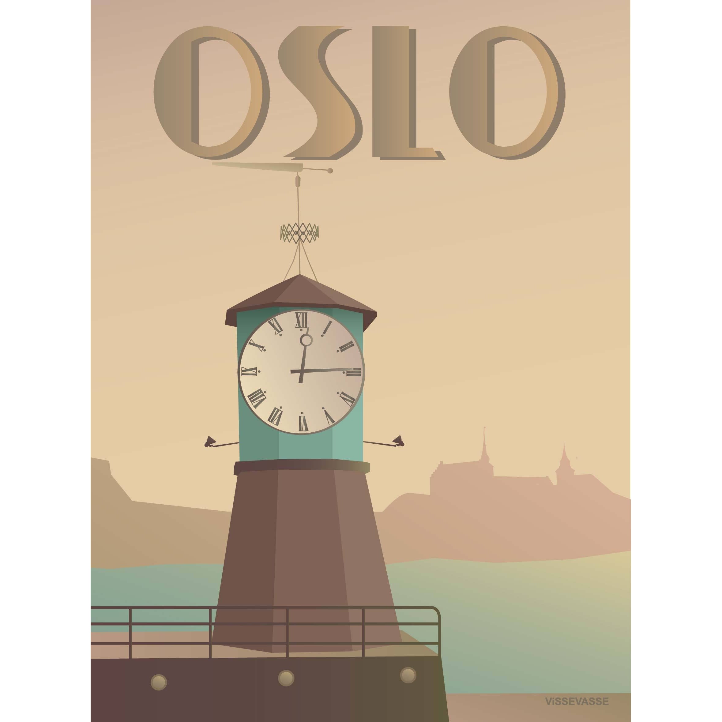 Vissevasse Oslo Aker Brygge -plakat, 15x21 cm