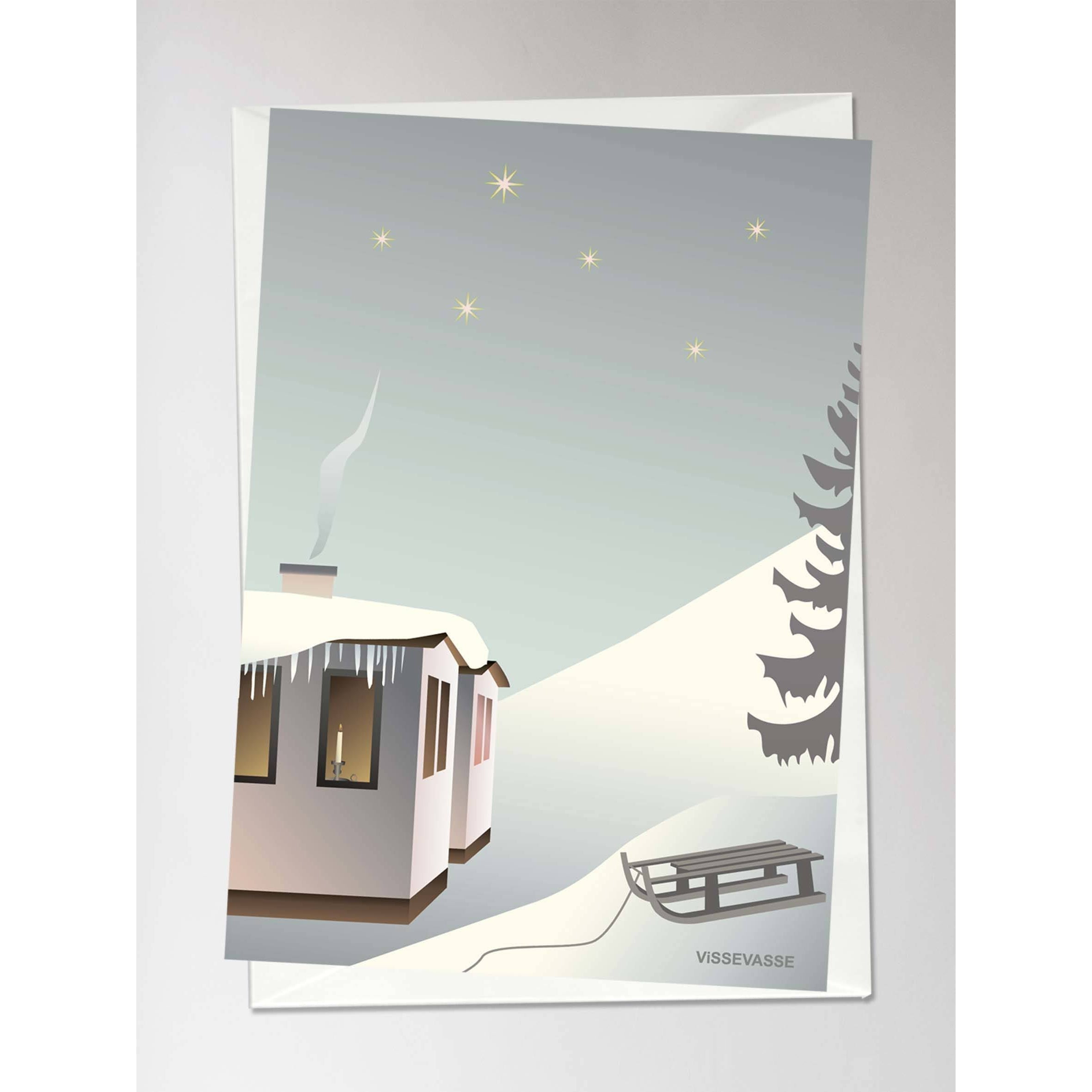 Vissevasse Sledge i Snow Consultation Card, 10.5x15cm