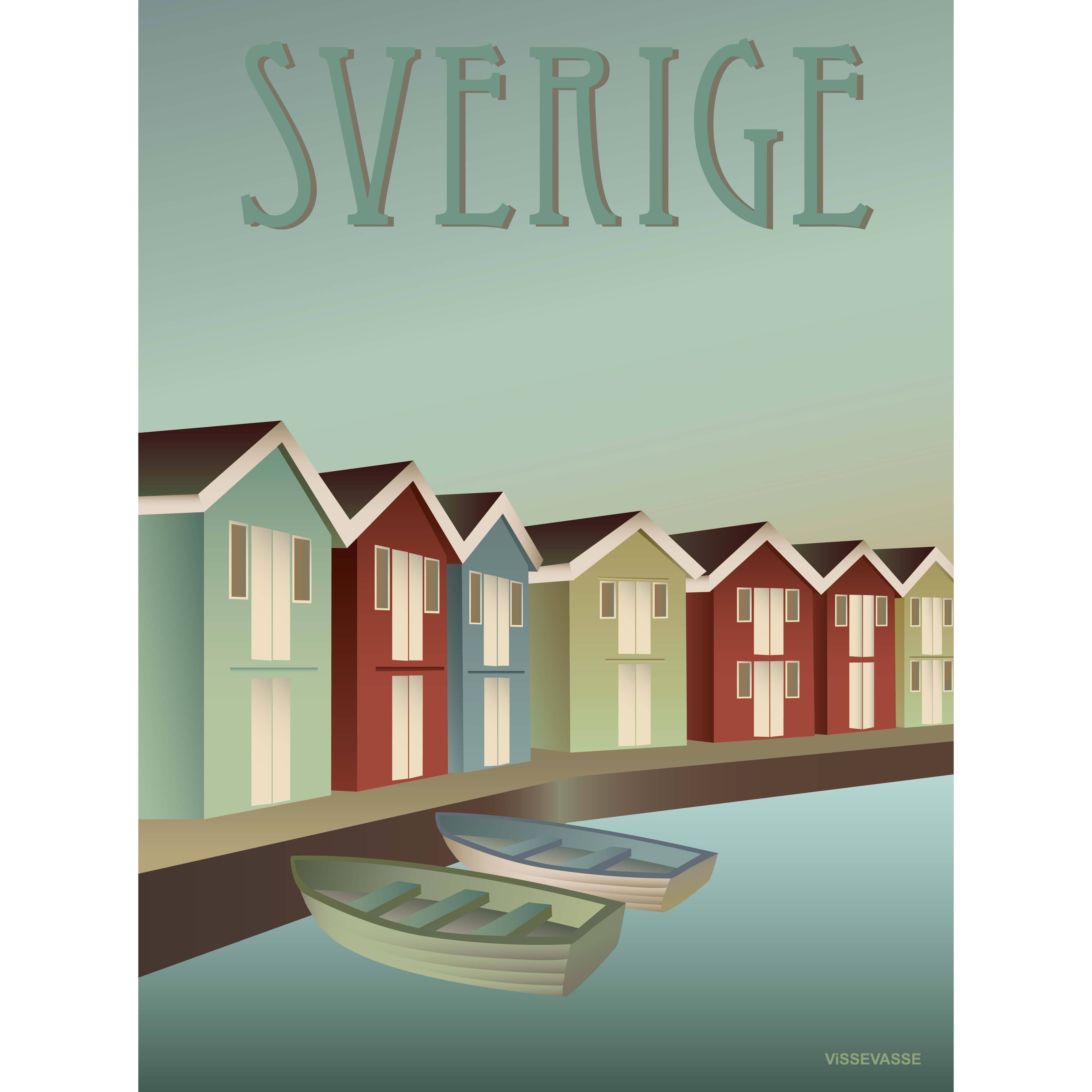 Vissevasse Sverige Archipelago -plakat, 15x21 cm
