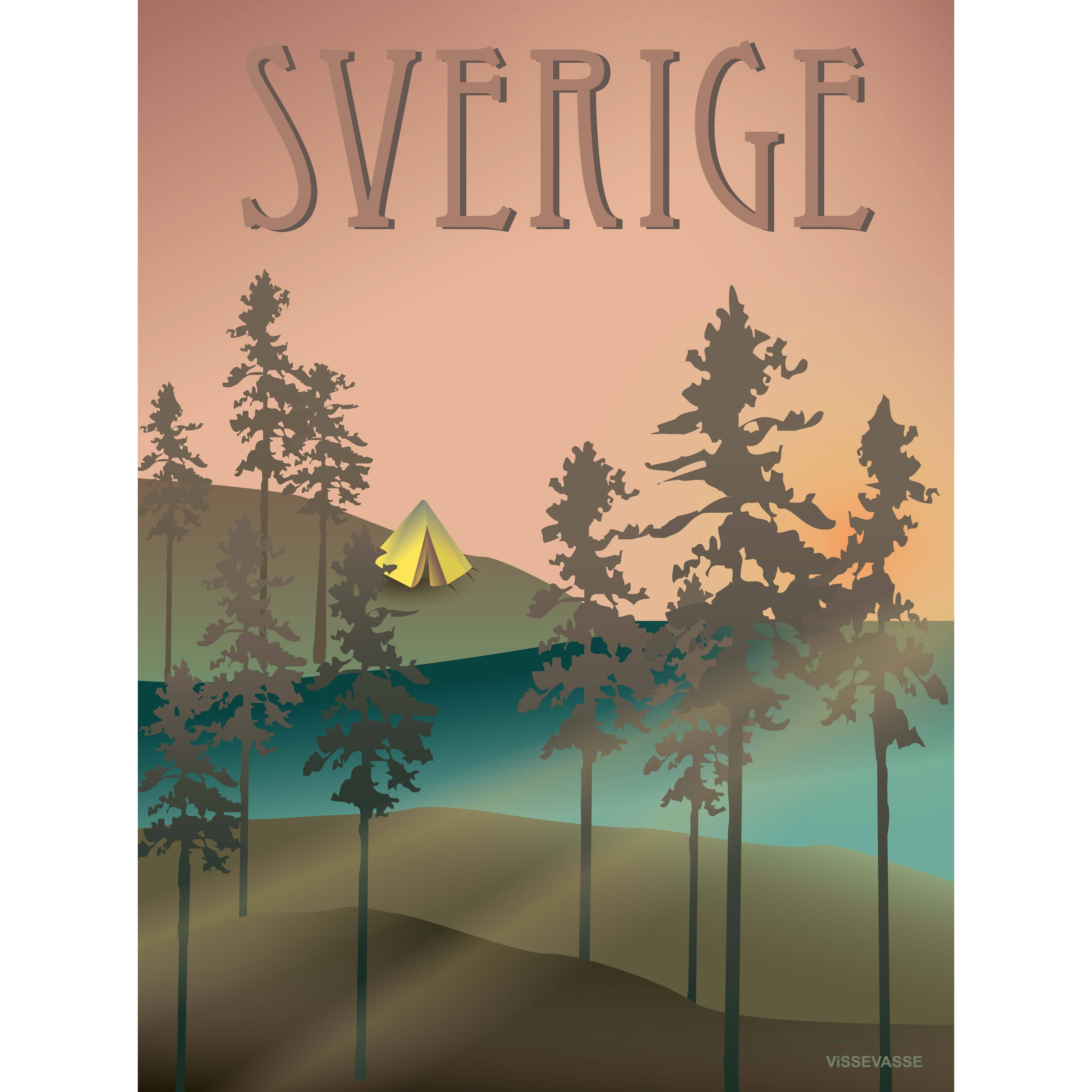 Vissevasse Sverige Forest Poster, 15x21 cm