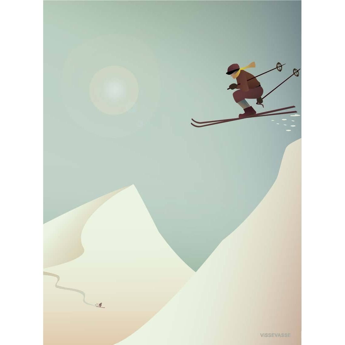 Vissevasse Ski -plakat, 15x21 cm
