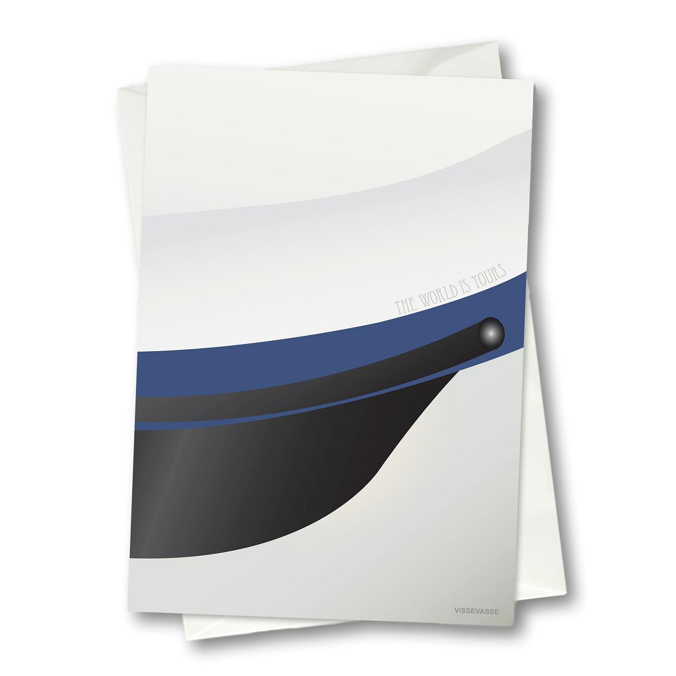 Vissevasse Studenthus guide kort, blå, 10,5x15 cm