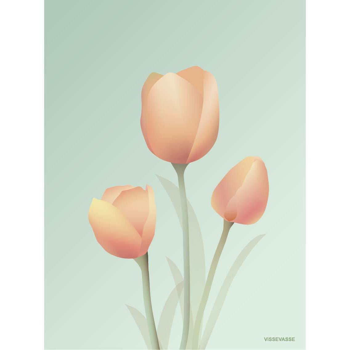 Vissevasse Tulipaner Plakat, Mint, 30X40 Cm