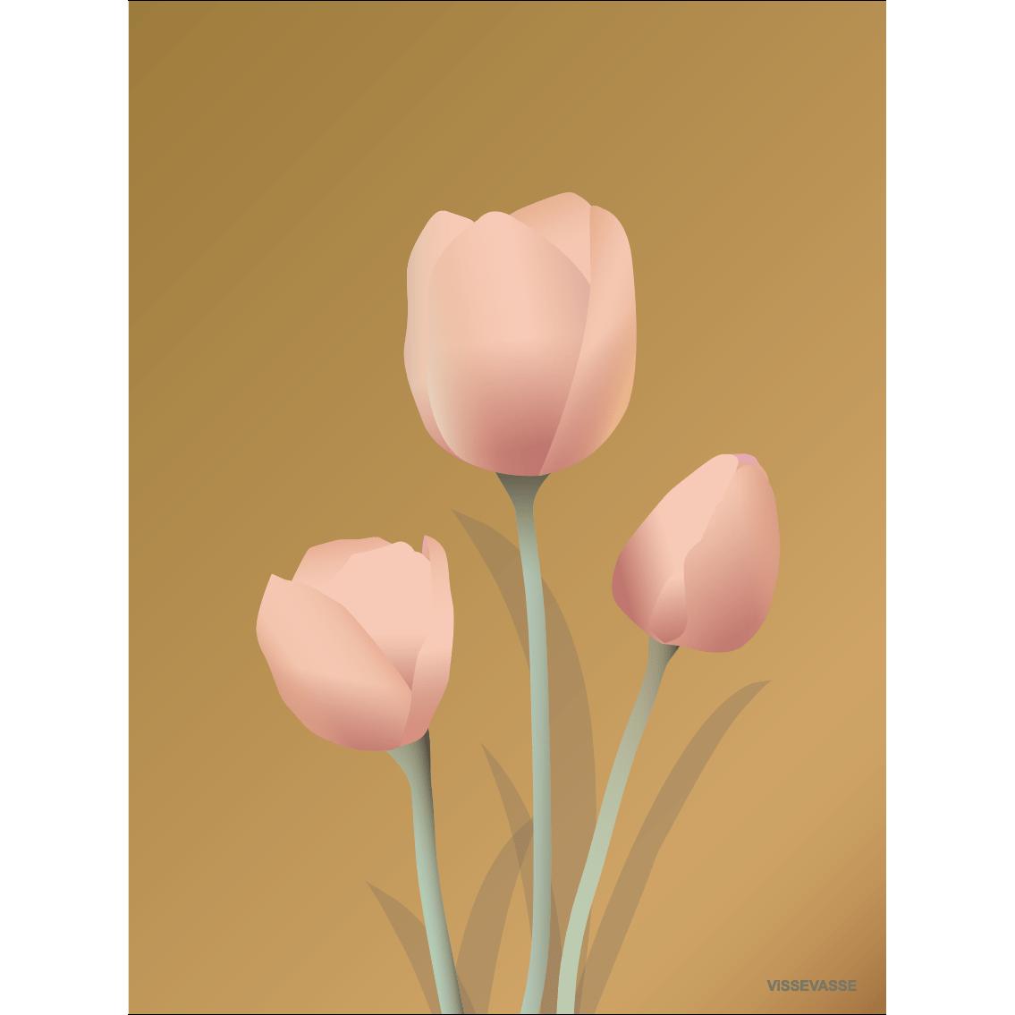 Vissevasse Tulipaner Plakat, Amber, 50X70 Cm