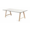 Andersen Furniture T1 Extendable Table, White Laminate, Soaped Oak, 160cm