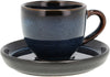 Bitz Espresso Cup With Saucer, Dark Blue/Black