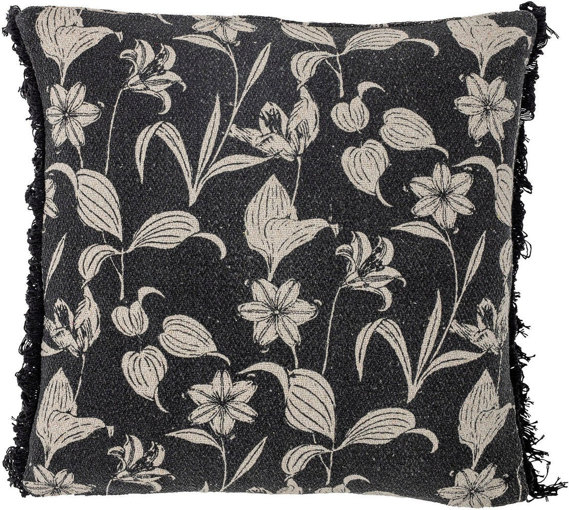 Bloomingville Mali Cushion, Black, Recycled Cotton