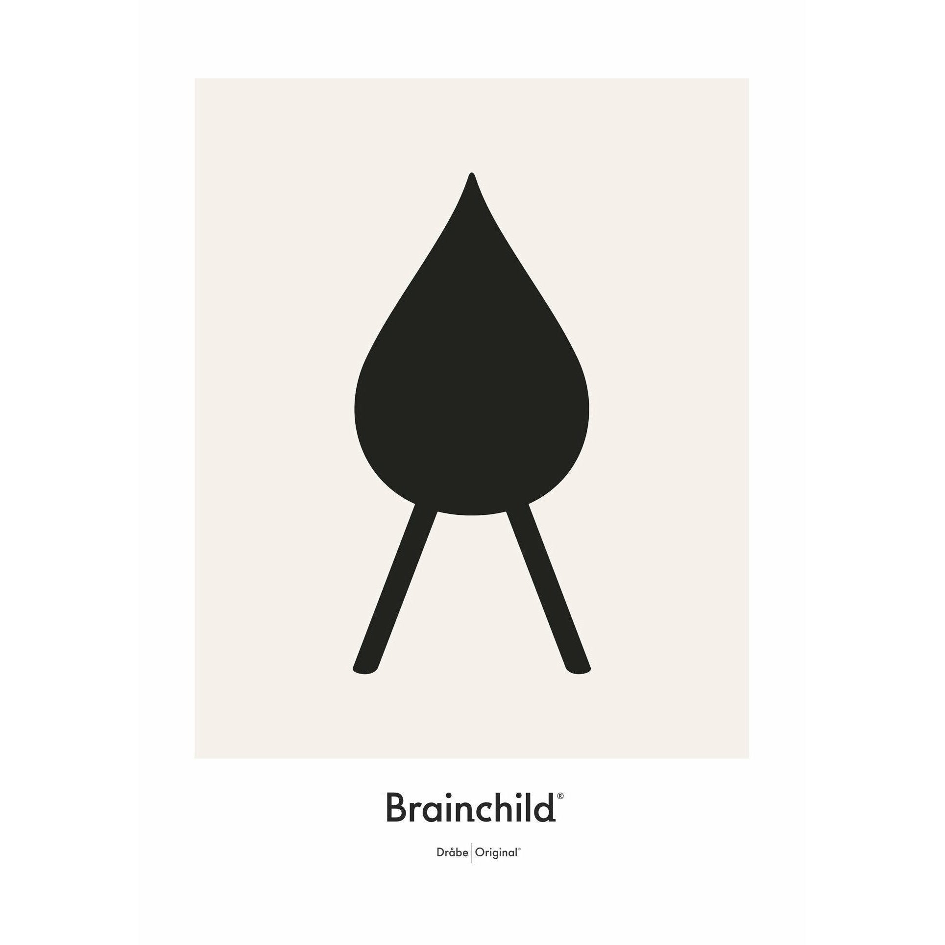 [product_category]-Brainchild Drop Design Icon Poster Without Frame A5, Grey-Brainchild-IG-51001-BRA-1