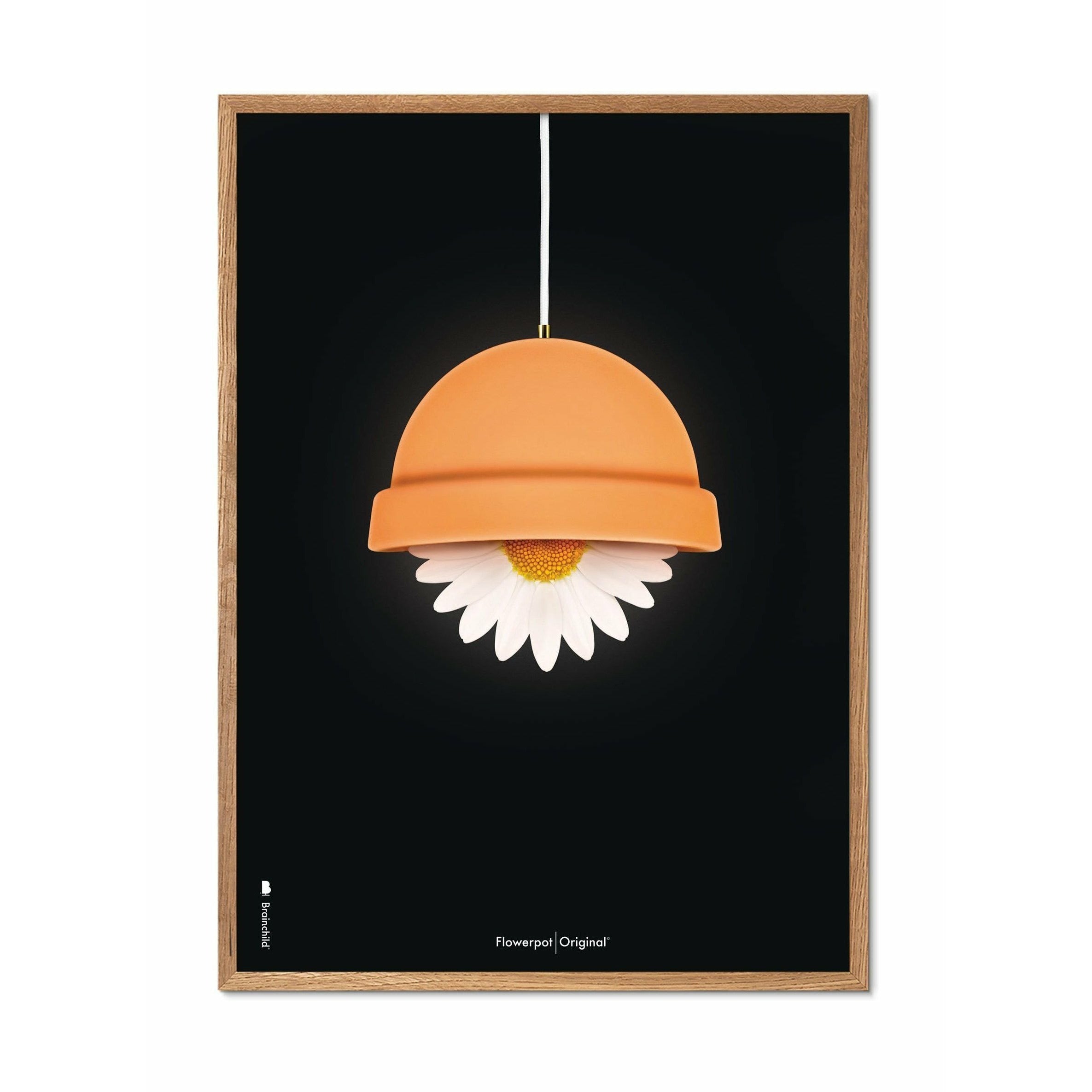 [product_category]-Brainchild Flowerpot Classic Poster, Frame Made Of Light Wood 30x40 Cm, Black Background-Brainchild-81002-A-BRA-1