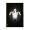 Brainchild Pelikan Klassisk Plakat, Messingfarvet Ramme 50X70 Cm, Sort Baggrund