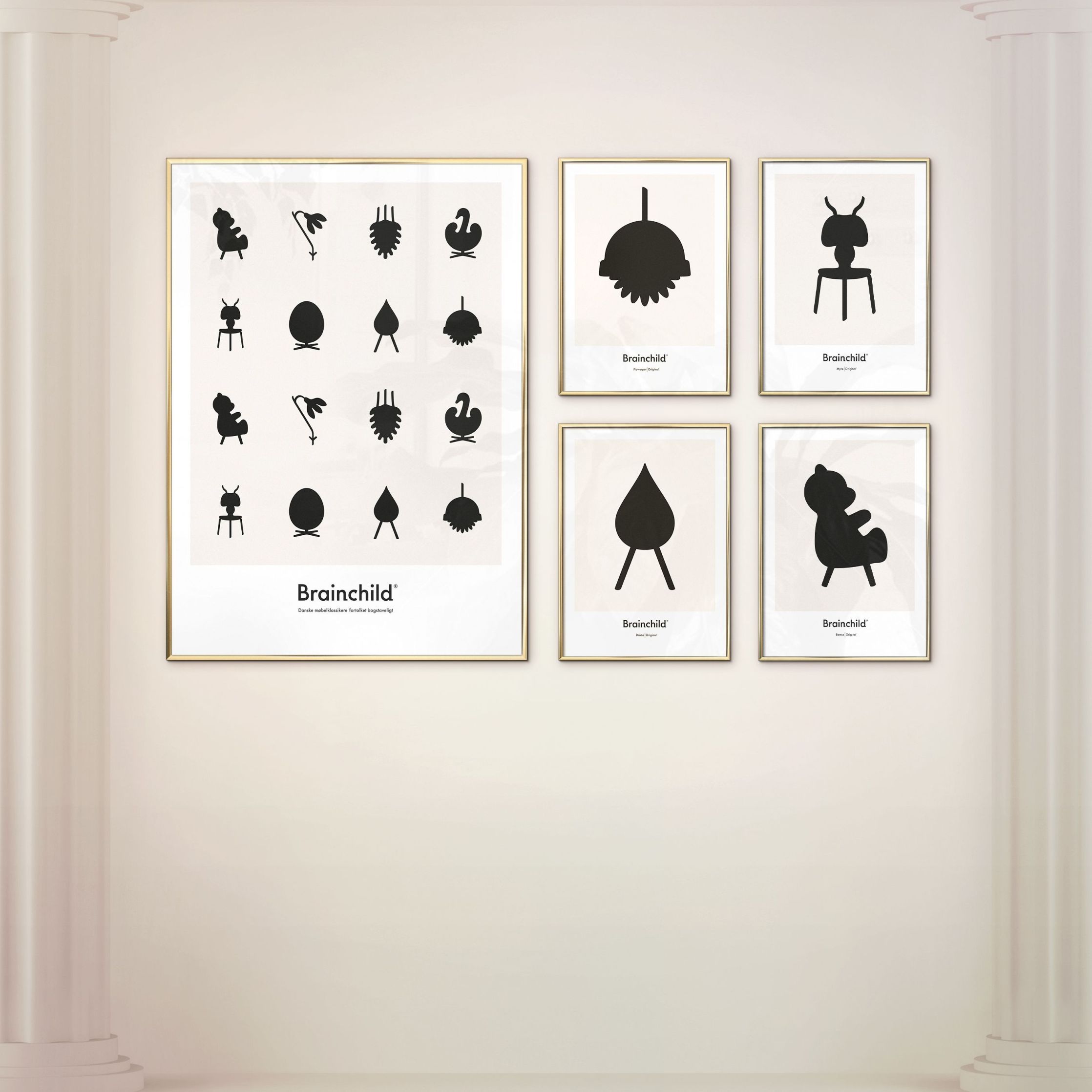 [product_category]-Brainchild Teddy Bear Design Icon Poster, Frame Made Of Dark Wood 30x40 Cm, Grey-Brainchild-IG-71002-B-BRA-6