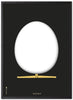 Brainchild The Egg Design Sketch Poster Frame Made Of Black Lacquered Wood A5, Black Background