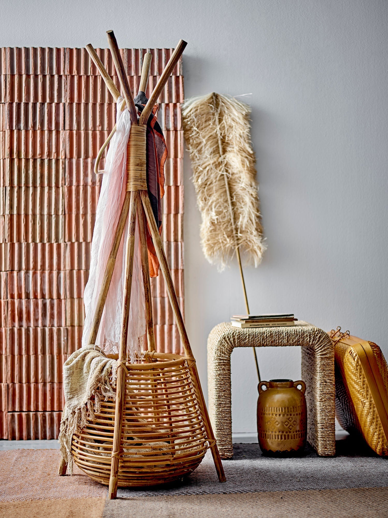 Bloomingville Salerno Coat Rack, Nature, Rattan