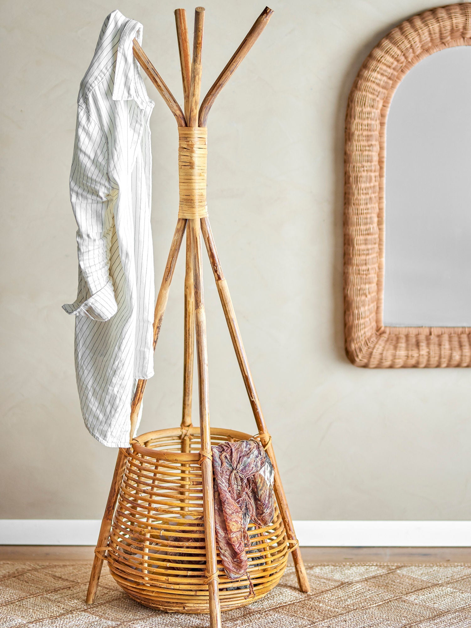 Bloomingville Salerno Coat Rack, Nature, Rattan