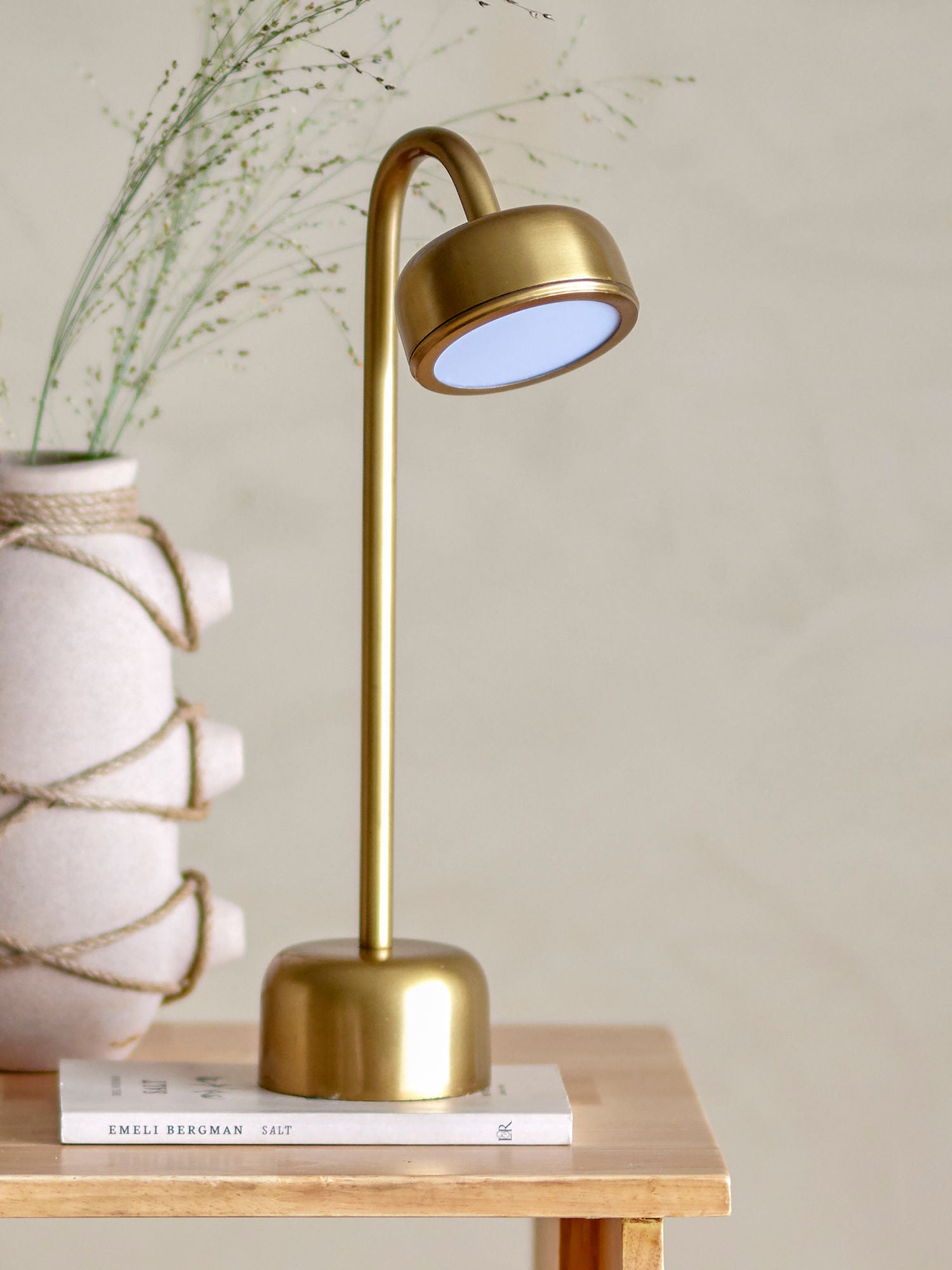 Bloomingville Nico Portable Lampe, Rechargeable, Brass, Metal