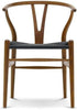 Carl Hansen CH24 Y-stol Walnut Lacquer, svart flette