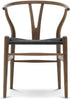 Carl Hansen CH24 Y-stol valnøttolje, svart flette