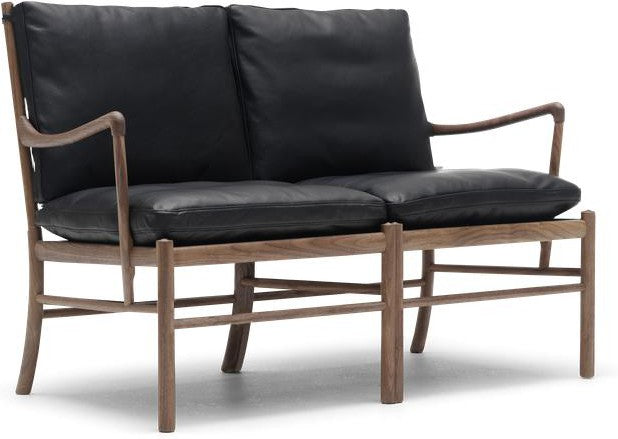 [product_category]-Carl Hansen Ow149 2 Colonial Sofa, Oiled Walnut/Black Leather-Carl Hansen-ow149-2-sif98-oiledwalnut-CAR-1