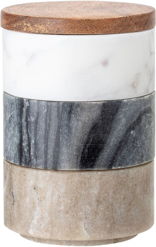 Creative Collection Mael Jar w/Lid, White, Marble