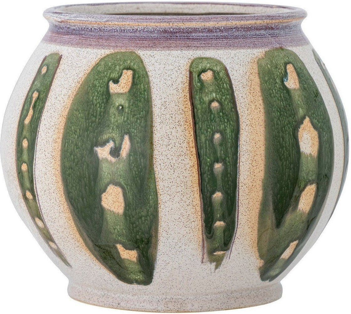 [product_category]-Creative Collection Sazan Flowerpot, Green, Stoneware-Creative Collection-5711173316441-82060447-BLO-1