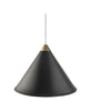 Cuero Namibia Pendant ø 35 Cm, Black/Brass With White Cable