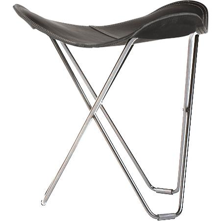 [product_category]-Cuero Pampa Flying Goose Stool, Black/Chrome-Cuero-7340172614234-1423-CUE-1