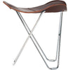 Cuero Pampa Flying Goose Stool, Chocolate/Chrome