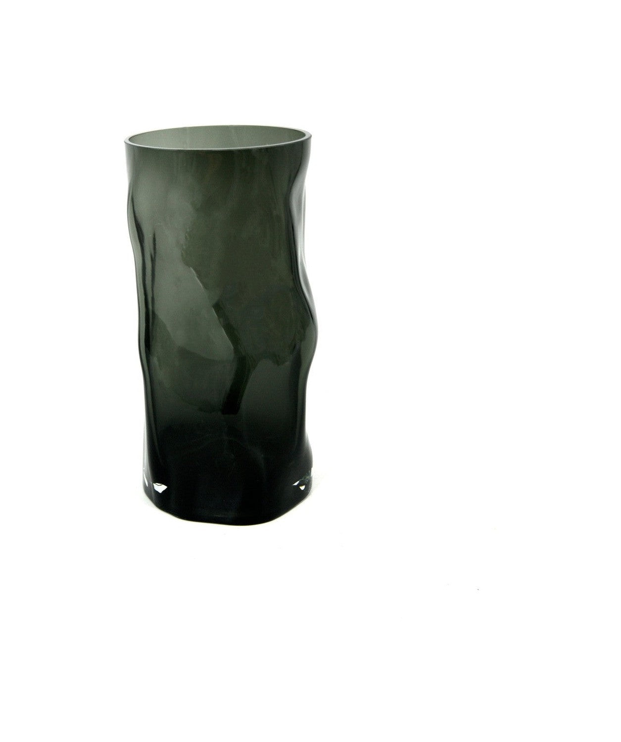 Cylindrical vase with irregular form, like black wood. ABU30GR