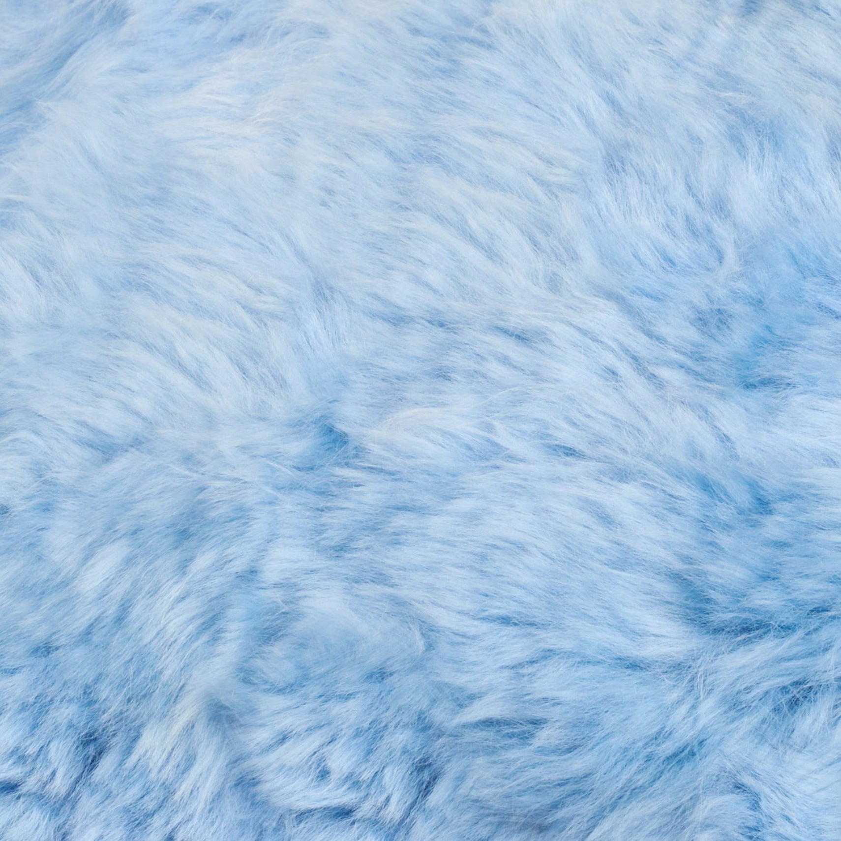 Light blue genuine sheepskin throw pillow