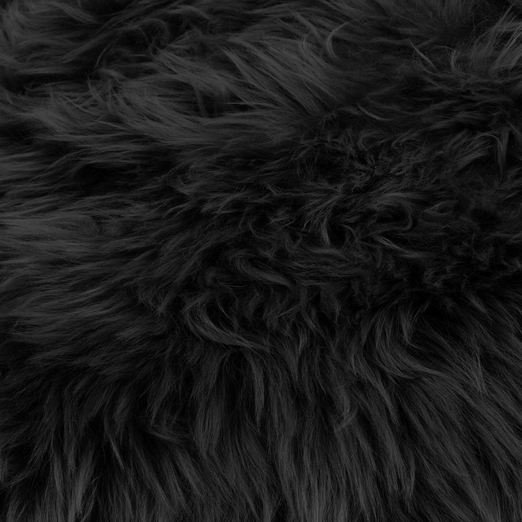 Black genuine sheepskin throw pillow