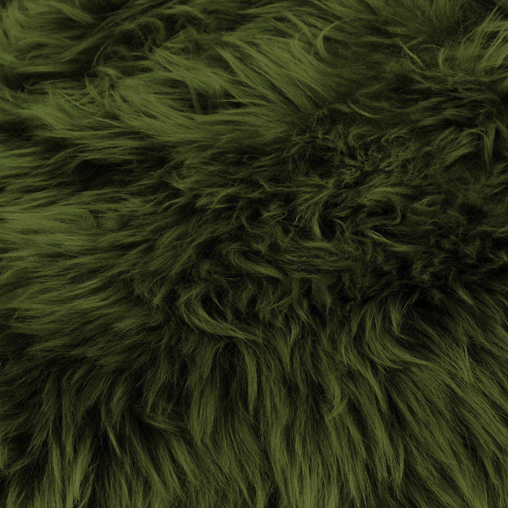 Green genuine sheepskin throw pillow