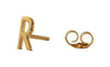 Design Letters Earring With Letter, Gold, R