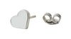 Design Letters Earring's Enamel Heart, White/Silver