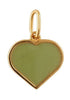 Design Letters Enamel Stort Hjerte Vedhæng Charm Guld, Crispy Green