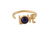 Design Letters Great Love Ring 18k Gold Plated, Lapis Lazuli Blue