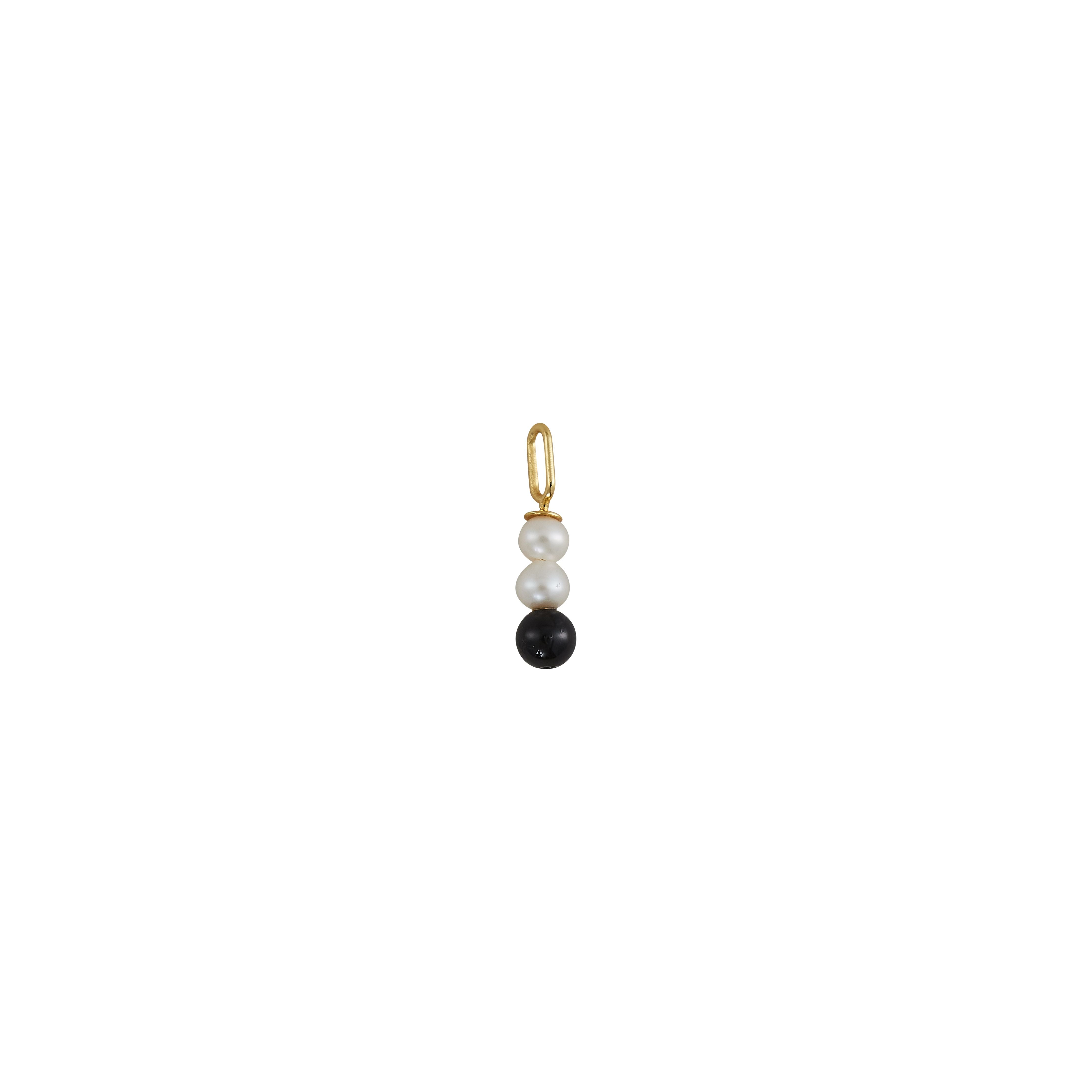 [product_category]-Design Letters Pearl Stick Charm 4 Mm Pendant Gold Plated, Black Agate-Design Letters-5710498190293-90301002BLACKAGATE-DES-1