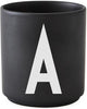 Design Letters Personal Porcelain Mug A Z, Black, A