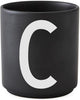 Design Letters Personal Porcelain Mug A Z, Black, C