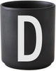 Design Letters Personal Porcelain Mug A Z, Black, D