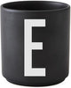 Design Letters Personal Porcelain Mug A Z, Black, E