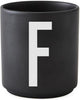Design Letters Personal Porcelain Mug A Z, Black, F
