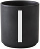 Design Letters Personal Porcelain Mug A Z, Black, I