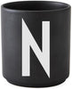 Design Letters Personal Porcelain Mug A Z, Black, N