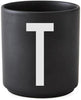 Design Letters Personal Porcelain Mug A Z, Black, T