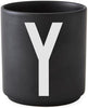 Design Letters Personal Porcelain Mug A Z, Black, Y