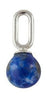 Design Letters Stone Drop Pendant 925 Sterling Silver, Lapis Lazuli Blue