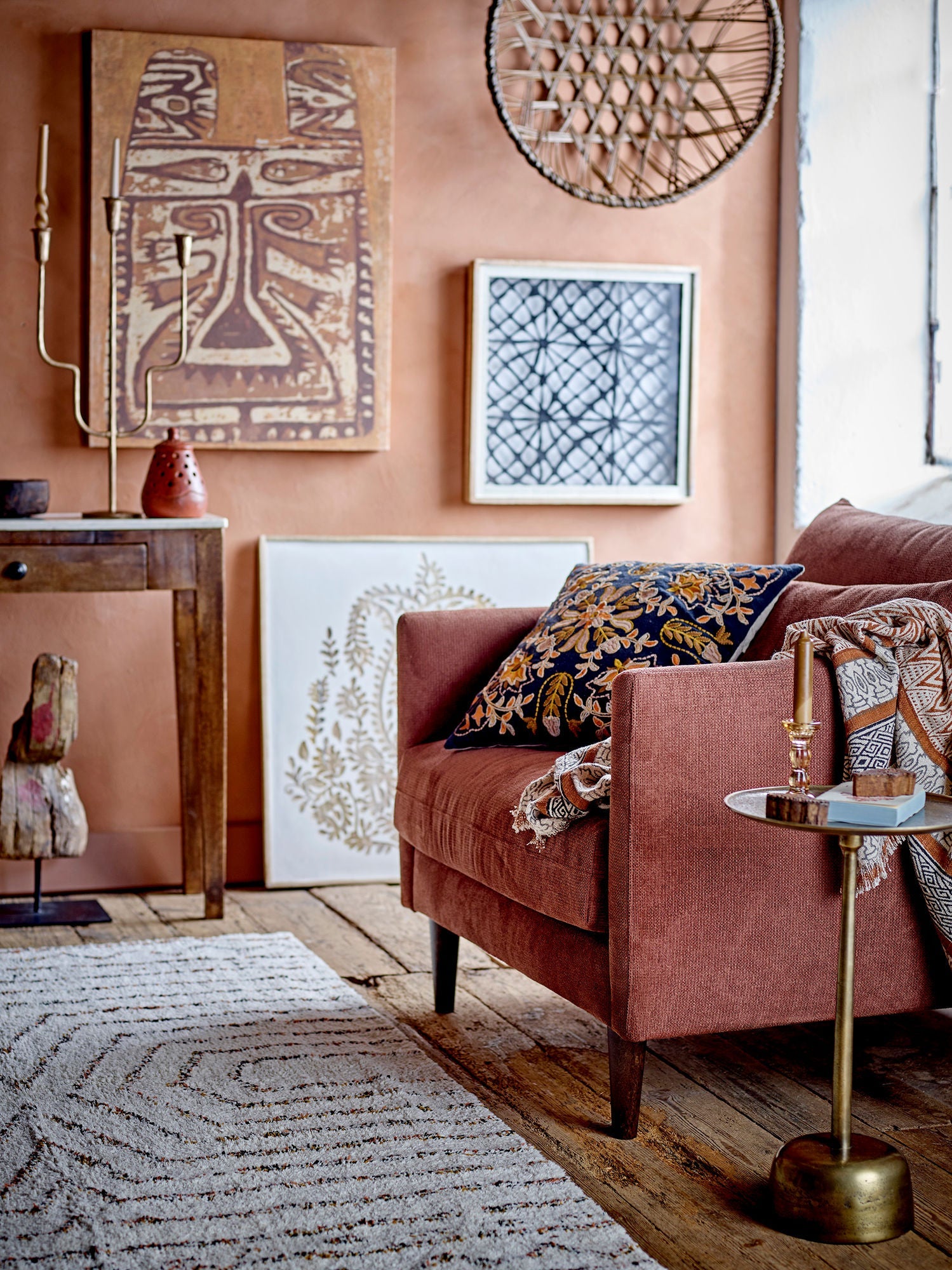 Creative Collection Colmar Cushion, Orange, Cotton